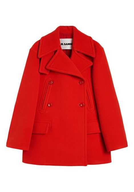Cappotto doppiopetto in lana in rosso Jil sander - donna JIL SANDER | J02SW0037J40262621